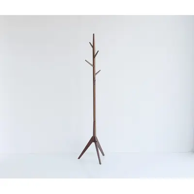 スリム ポールハンガー 天然木 [幅42] ブラウン