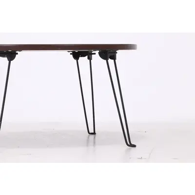 ローテーブル 折りたたみ Φ60cm ブラウン サムネイル画像3