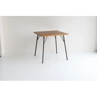 ダイニングテーブル スチール 天然木 [幅75] ブラウン