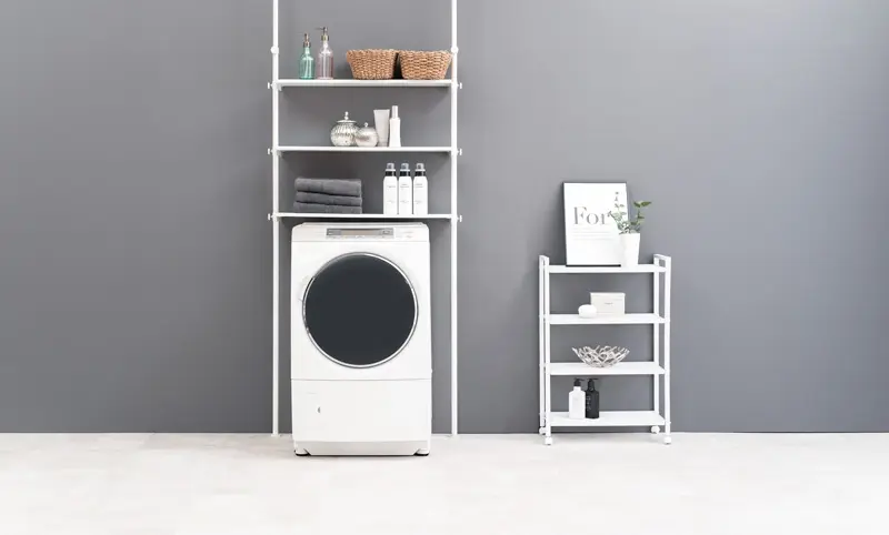 突っ張り洗濯機ラック 高さ調整可 [幅90/3段] | おしゃれな家具
