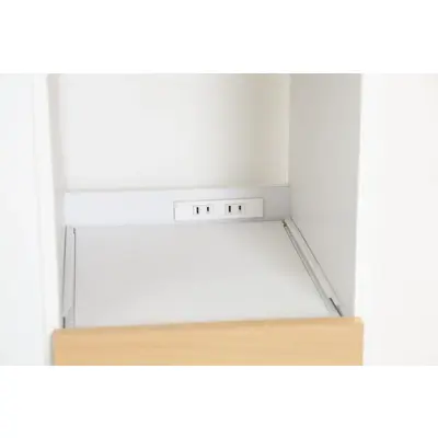 ファミリー キッチンカウンター 幅90cm ホワイト×ナチュラル サムネイル画像4