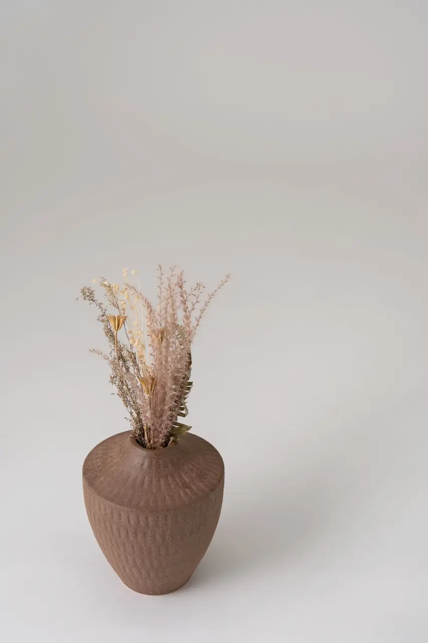 花瓶 花びん 素焼き風 陶器 画像6