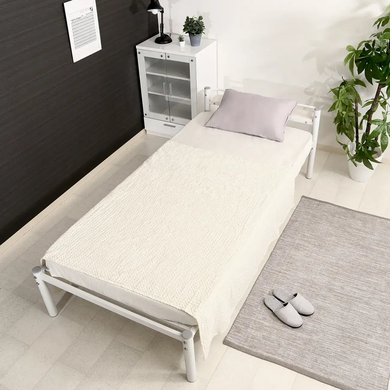 宮付 シングルベッド タンテ アイボリー | おしゃれな家具 宮付 シングルベッド タンテ アイボリー | おしゃれな家具
