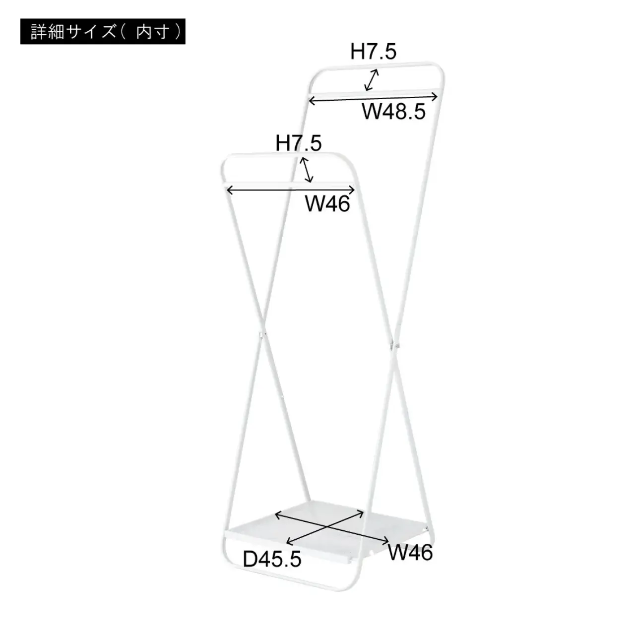 折りたたみ式 ハンガーラック スチール 2段 [幅50.5] 画像31