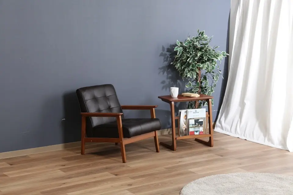 1人掛けソファ 合成皮革 天然木脚 [幅65] | おしゃれな家具